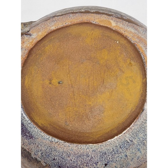 Signed Art Pottery Blue & Brown glaze - Picture 4 of 11